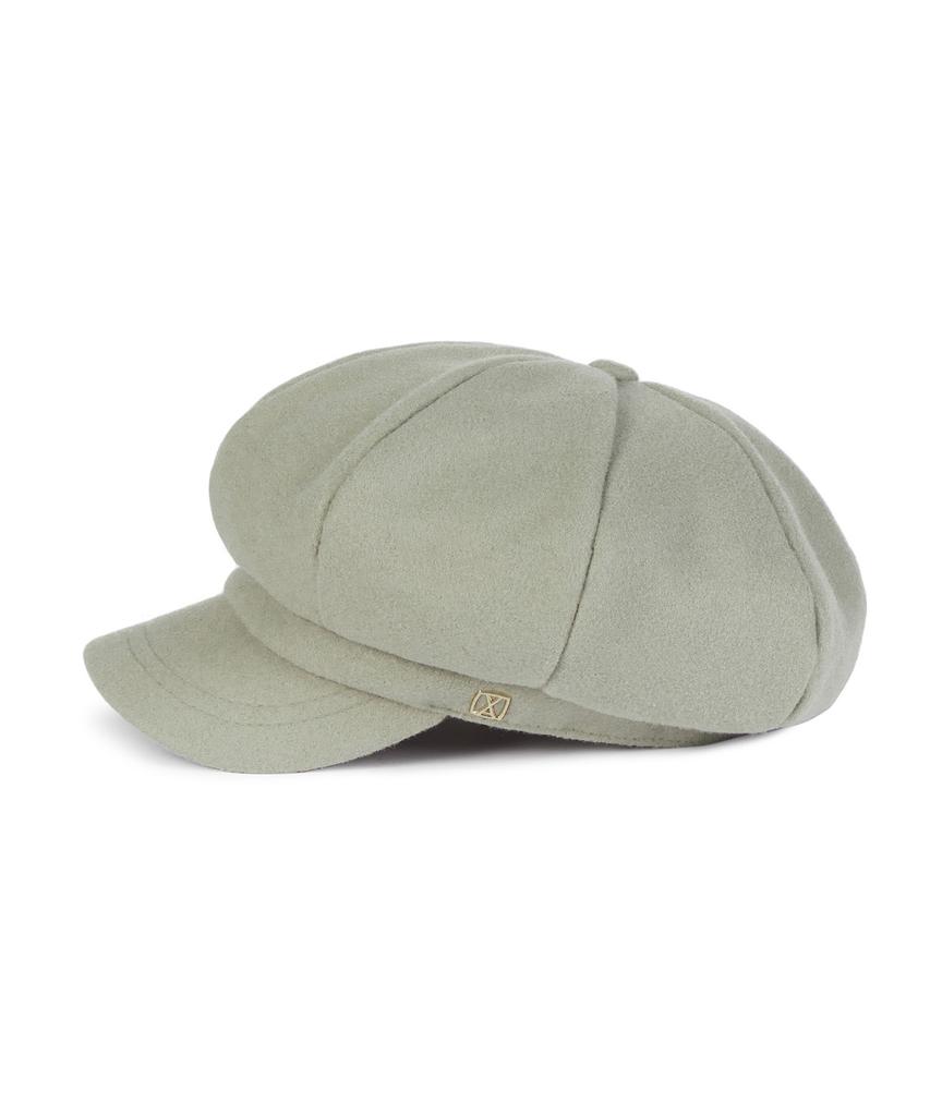 Bajal Va Square Studded Wool Newsboy Cap Green