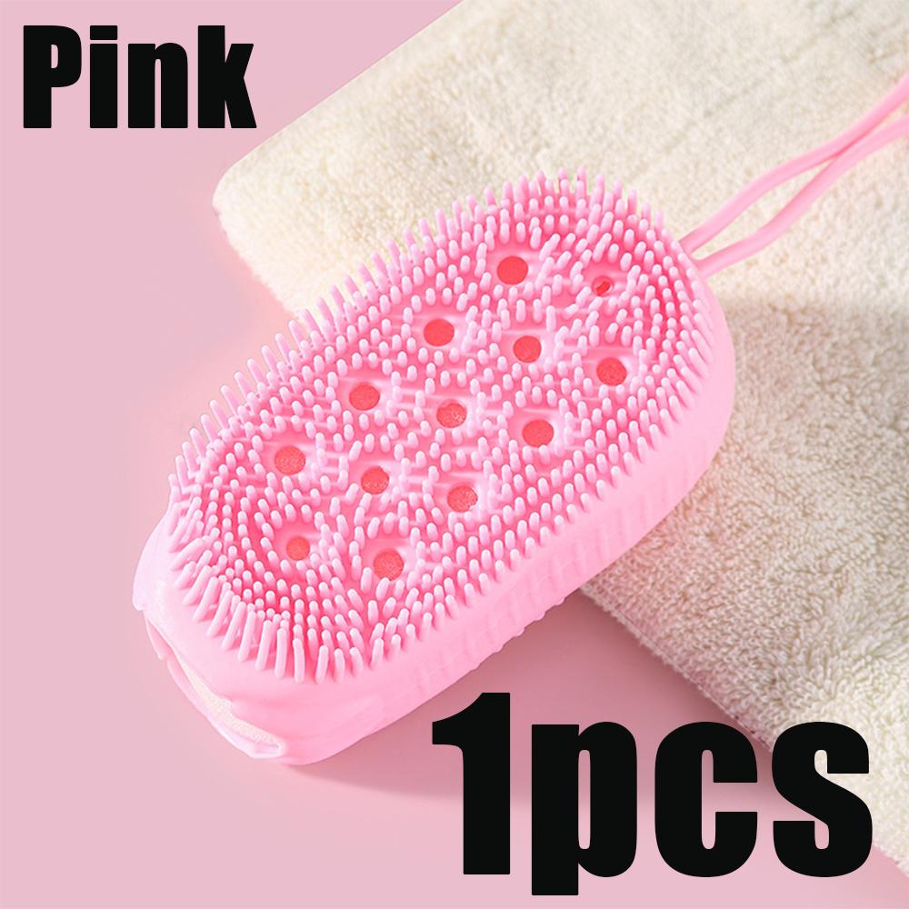 1-3pcs Shower Cleaning Bath Brushes Body Scrubber Silicone Exfoliating Scrub Bath Double-Sided Use Massager Skin Cleaning Tools