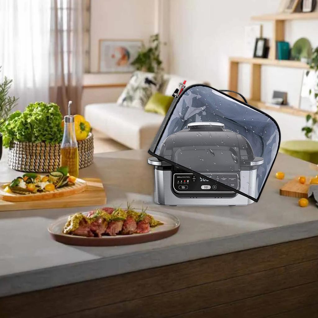 Air Fryer Cover Thick Waterproof Clear Front Kitchen Grill Toaster Dust Cap Compatible with Ninja Foodi Grill AG301 AG302 AG400