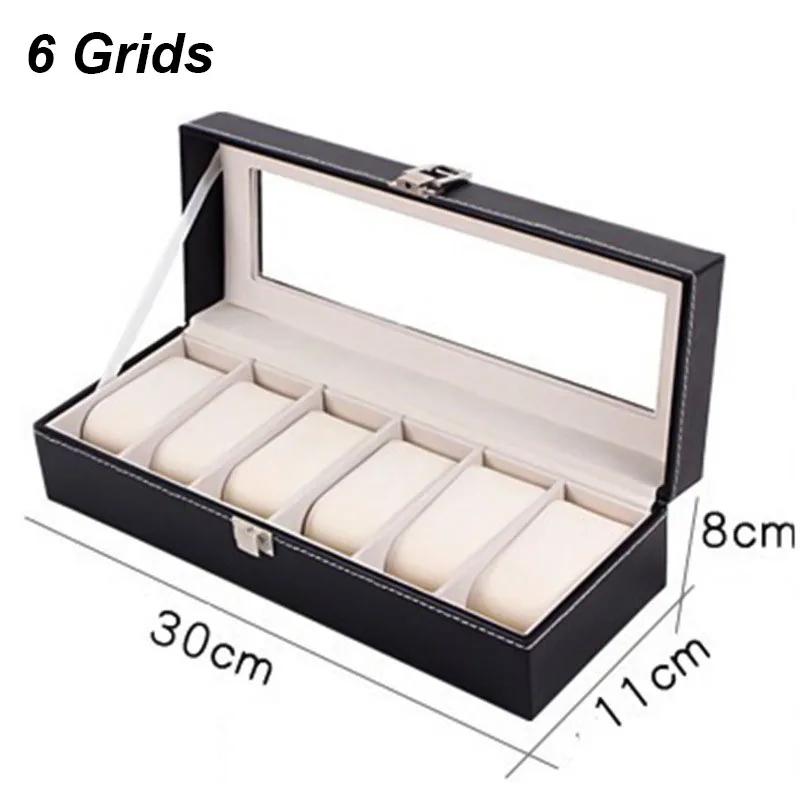1pc High End Leather Watch Box Jewelry Packaging Rectangular Storage Box Transparent Window Jewelry 2 or 4position Watch Box