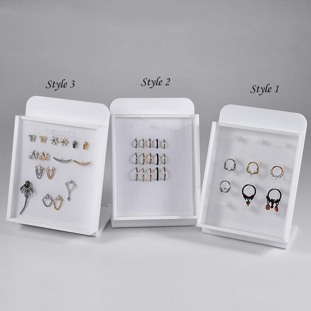 Transparent Acrylic Jewelry Presentation Board With Lid Belly Rings Lip Rings Organiser For Retail Stores
