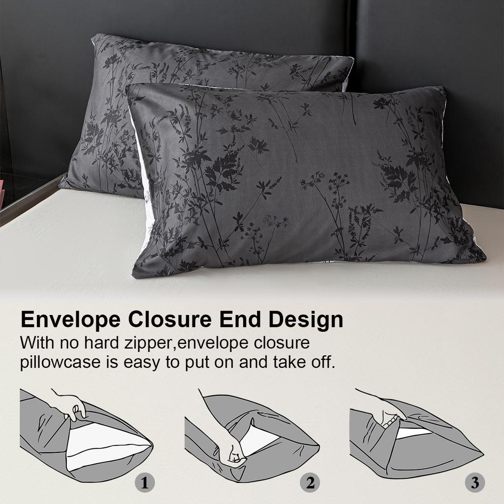 Комплект пододеяльников с принтом узора Zhusheng Kongye, мягкий, приятный к коже, включает 1 пододеяльник и 2 наволочки