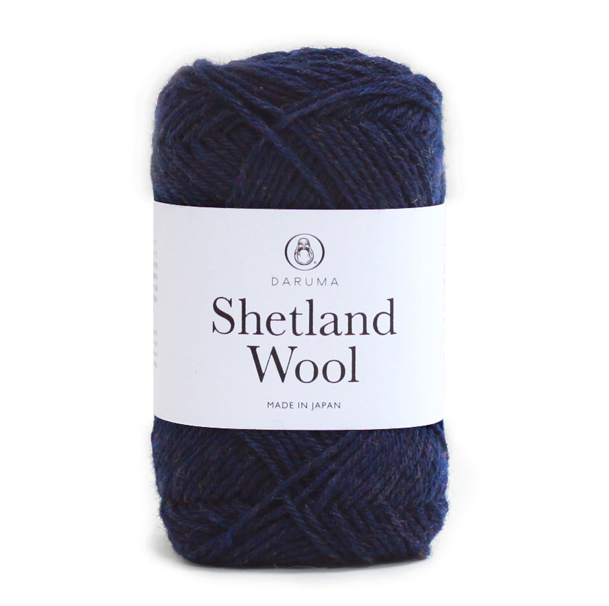 

Yokota DARUMA Shetland Wool Medium Set of 6380 Yarn, Thickness, Col. 5, Blue, 50g, Approx. 136m, 5,