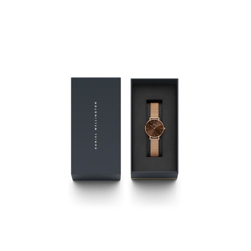 [Official Shop/2-Year Warranty/Authentic Import] Daniel Wellington DW Women's Petite Amber 32mm Watch, Stylish Rose Gold and Brown Watch, Popular, Cut