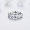 Fashion Classic Cubic Zirconia Jewelry Real 925 sterling silver Love Hearts Ring Eternity Simulated Ring Bands Jewelry