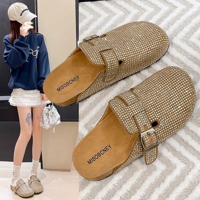 2025Crystal Chunky Outdoors Summer Clogs Woman House Slippers Pantofle Luxury Slides Med Beach Designer Flip Flops