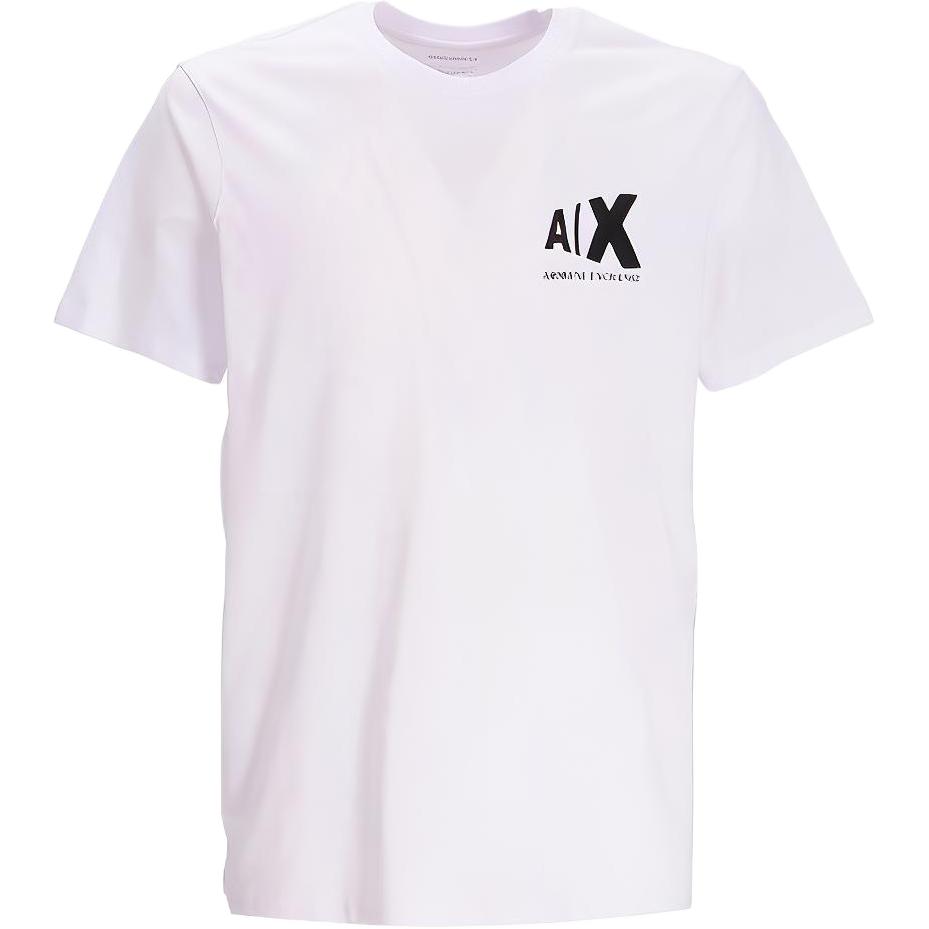 Armani Exchange SS23 Letter Print Crew Neck Short Sleeve T-Shirt Men Tops White 3RZTAF-ZJGCZ-1100