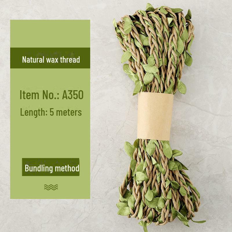 „5 mm Hanfseil mit gemischten Blättern – Forest Series Dekoratives DIY-Rattan“