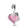 Nuovi Charm Ciondoli Cuore Rosa in Argento 925 per Bracciale Collana Gioielli Fai da Te Regalo di San Valentino per Lei