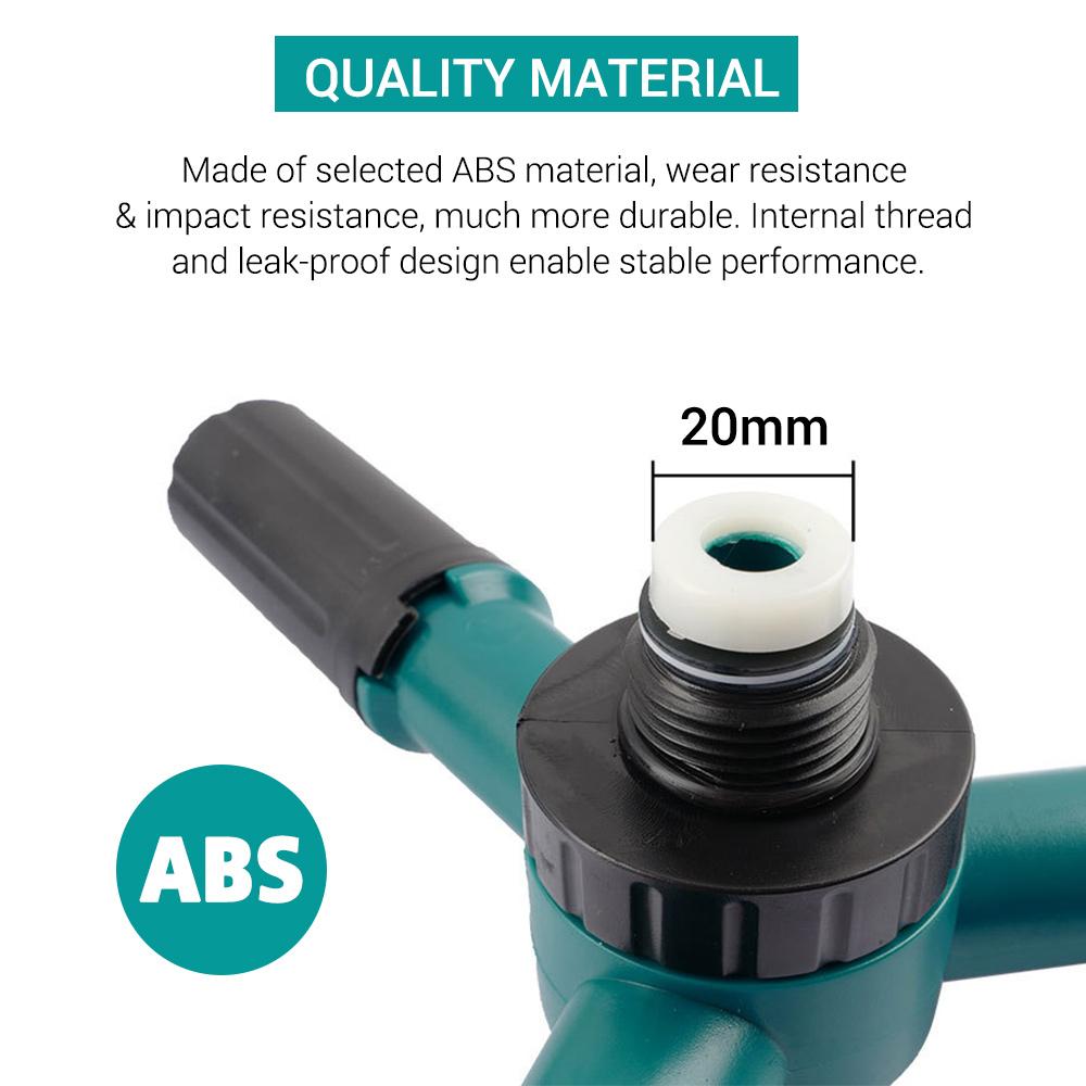 360 Degree Rotating Sprinkler, 3   Arms with 12 Spray Nozzles and Plastic Ground Plug, for Garden Lawn Yard Irrigation Watering