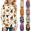 Kids' Halloween Printed Long Sleeve Round Neck T-Shirt