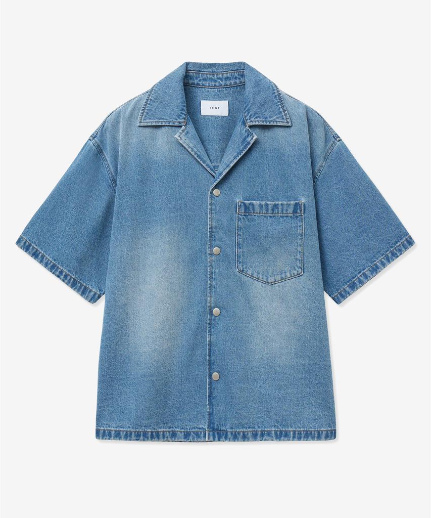 Tienjiti Vintage Denim Over Shirt (Washed Blue) Tnsh5E204B2