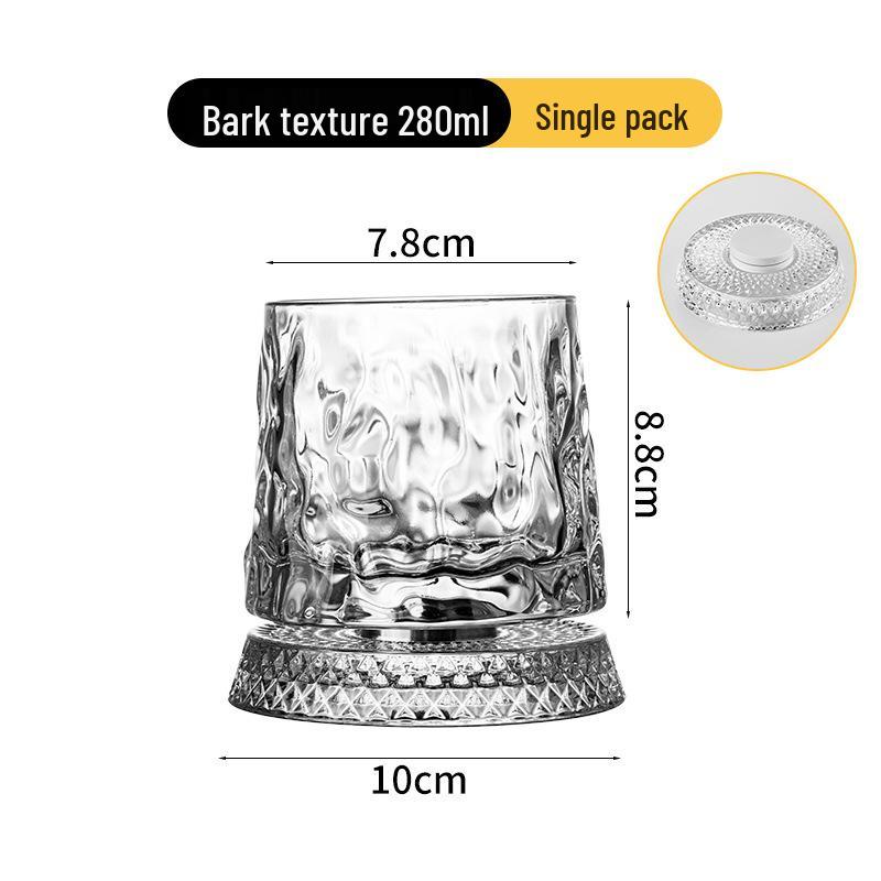 Premium Rotating Crystal Glass Tumbler: Decompression Spin Cup for Wine, Whiskey, or Beer