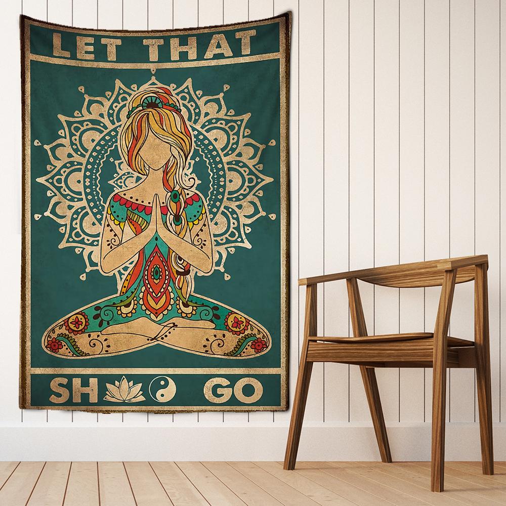 Seven Chakras Tapestry Wall Hanging Psychedelic Witchcraft Hippie Aesthetics Home Decor Meditation Room