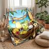 Summer Ice Cream Delight Theme blanket Lightweight Warm Flannel Blanket Decorative Throw Blanket for Home Decoration