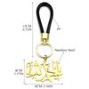 Edelstahl Muslimisch Islamisch Religiös Schlüsselanhänger für Frauen Männer Goldfarbe Leder Allah Gott Schlüsselring Amulett Schmuck Geschenk
