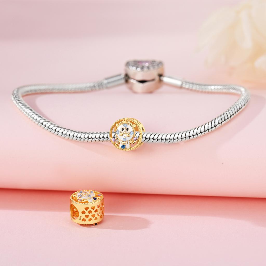 Genuine Copper Halloween Dress Up Series Charms Pendant Fit Bracelet Beads Fine Birthday Party Gifts Accessories