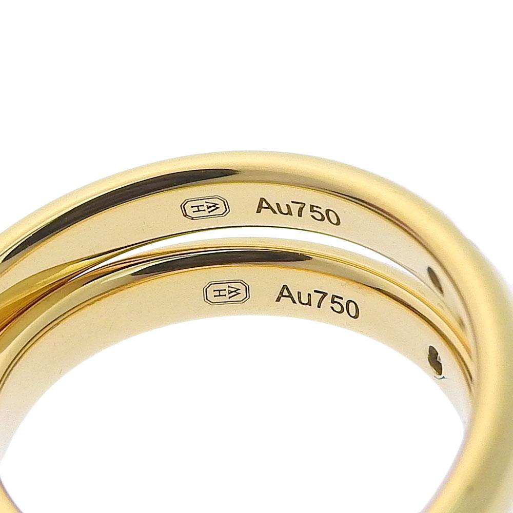 Harry Winston Anel de Casamento Clássico Diamante Ouro Amarelo K18/diamante #6.8(Tamanho dos EUA) 7.4g unissex Usado