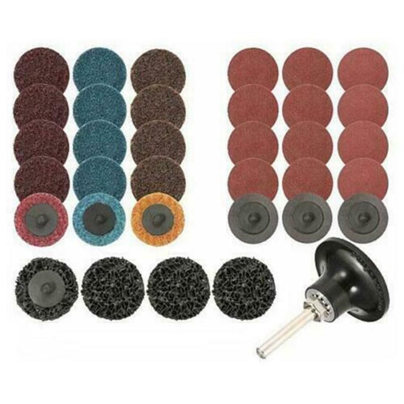 35pcs Sanding Discs 2" Type R Roll Lock Discs Pads Sanding Roloc Abrasives