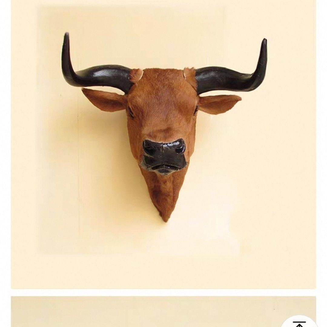 Life Size Simulation Ox Buffalo Head Wall Decor Hanging Art Home Living Room Bar Restaurant Decoration