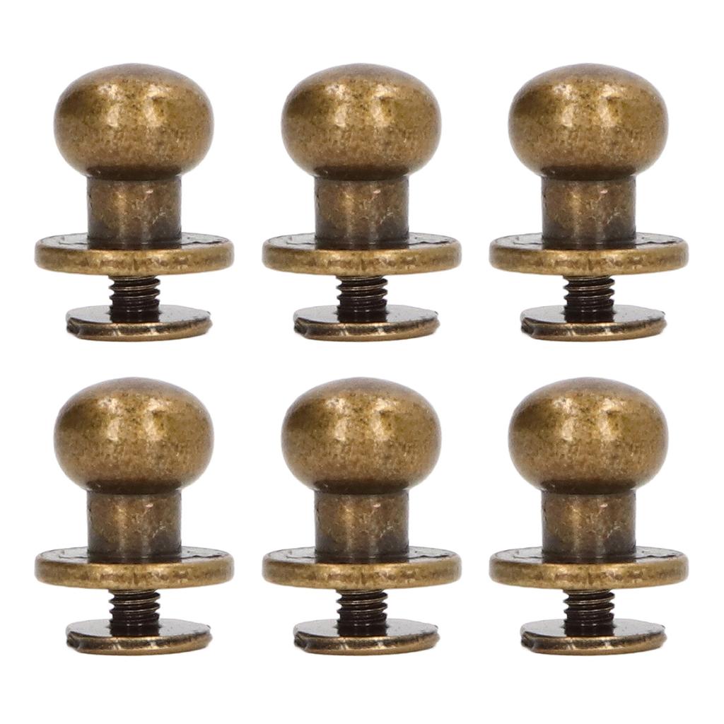 200 Zestawów Nity Przelotowe 9x8mm Mocna Miedź Błyszczące Okrągłe Łebki Szerokie Zastosowanie Śruby Chicago do