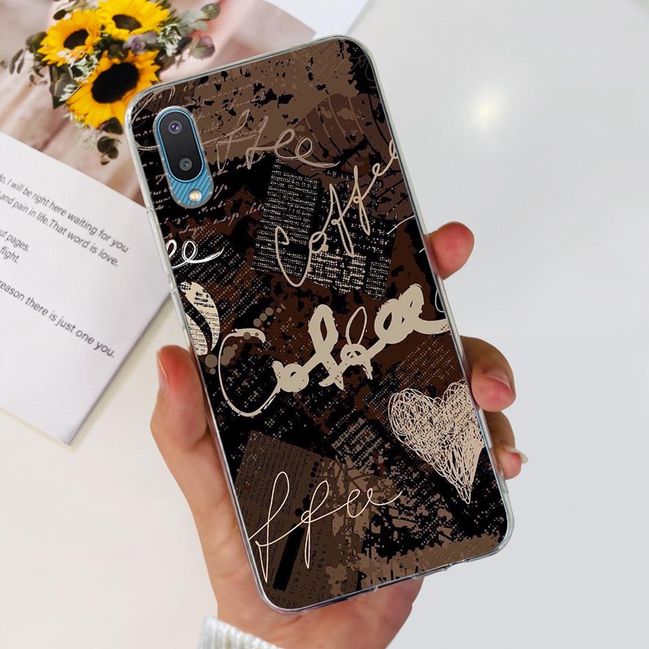 For Samsung Galaxy A02 Case M02 Phone Cover Fashion Flower Clear Silicone Soft Funda on Samsung A02 GalaxyA02 SM-A022F Protector