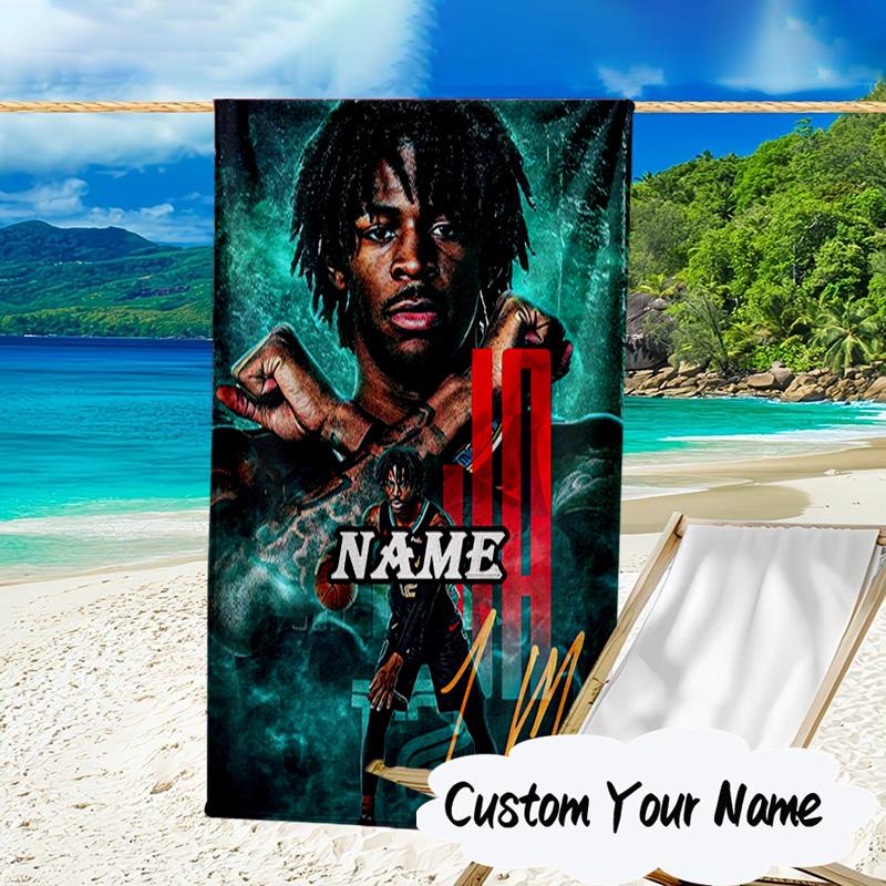 Custom Name Star Player Celebration Microfiber Beach Towel Super Soft & Absorbent for Bath, Beach, Travel Bath Time Accessory, Fan gifts