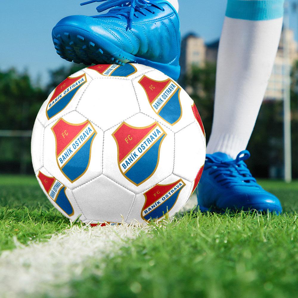 Banik Ostrava FC Size 5 Soccer Ball, Machine-Stitched PVC, Durable & High Bounce, All Ages Fit, Fan Merchandise, Matches & Outdoor Use.