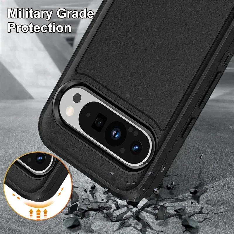 3IN1 Heavy Duty Defender Unsichtbare Halterung Hülle für Google Pixel 10 9 Pro XL Armor Ott Box Hart Sturzsicher Schutzhülle