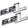 2pcs 6.2L Emblems Side Fender 3D Decals Badge Replacement for F-150 Raptor 6.2 L F150 Chrome