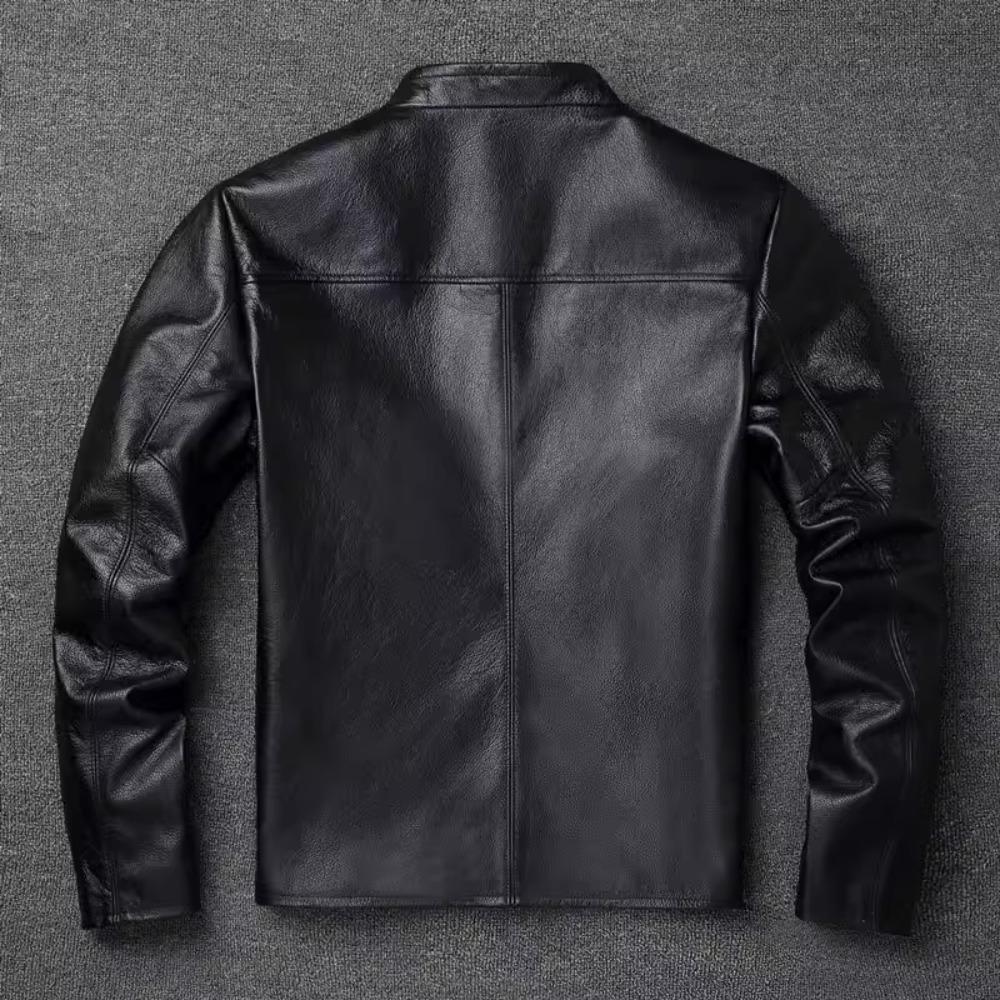 Chinese Size Men Leather Jacket Genuine Cowhide Spring