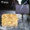 Waterproof LED Solar String Lights - Outdoor Copper Wire Rainbow Tube Decor