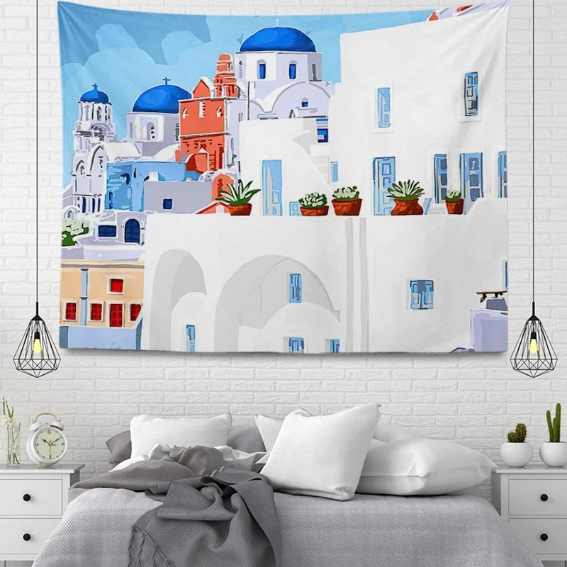 Мультфильм переулок уличного узора гобелен украшение стены дома гобелен офис гостиная — фото 16