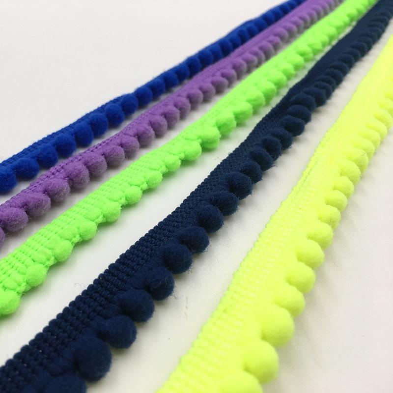 5 yardů Pom Pom Střapce s kuličkami 11 mm MINI Perlový Pompom Střapec Stuha Šicí Krajka Pletenina Ručně vyráběné Řemeslné Doplňky