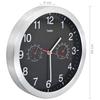 VidaXL Horloge Murale à Quartz Hygromètre Thermomètre Noir Pendule de Cuisine 50624