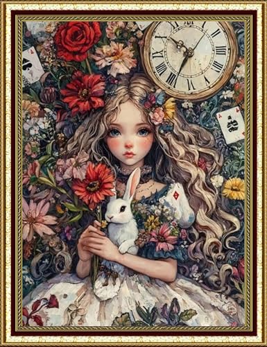 [AN-diaart] Diamond Art Kit with Fairy Dust, Framed and Printed | 30x42cm A3 Square Beads | Beginner-Friendly Handmade Kit | (AMAB-50)