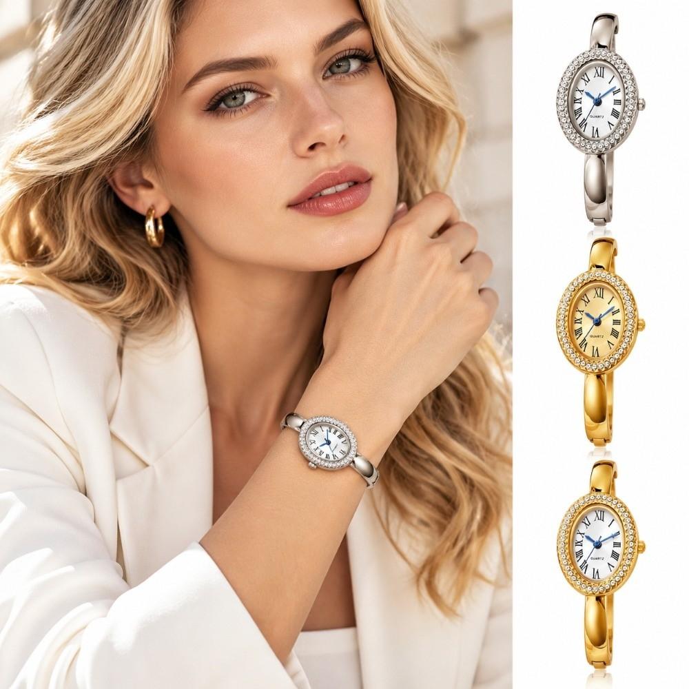 Oval Case Bracelet Wristwatch Adjustable Ladies Wristwatch Casual Quartz Wrist Watch Women