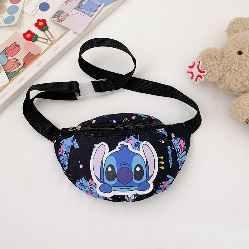 Lilo Stitch Cartoon Kids Waist Bag With Breathable Nylon For Daily Use