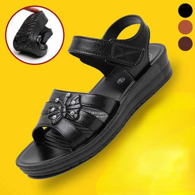 Sandalias De Mujer 2024 Fashion Outdoor Wedges Shoes for Woman Summer Flats Non-slip Soft Elderly Beach Comfort Casual Shoes