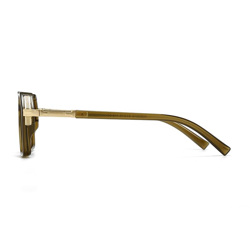 Latest European and American Style Men's Aviator Eyewear Retro Double Bridge Square Frame Sunglasses Cross-Border Ready Stock 62013