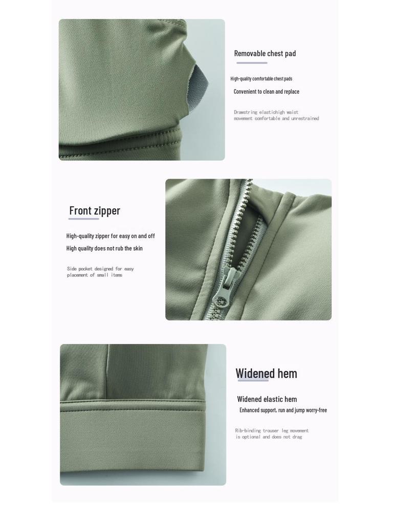 High Support Front Zipper Shockproof Yoga Bra for Running