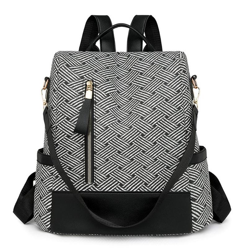SchoolbagPU Backpack Women's 1011 New Simple Fashion Printing Large Capacity Women's Travel Backpack Mommy Bag