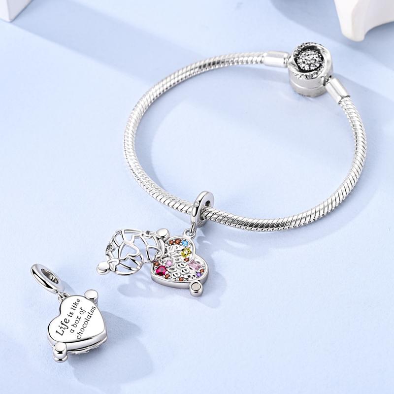 Plated 925 Silver Dessert cuisine Charms Fit Original 925 Charms Bracelet Beads Jewelry Gifts for Women
