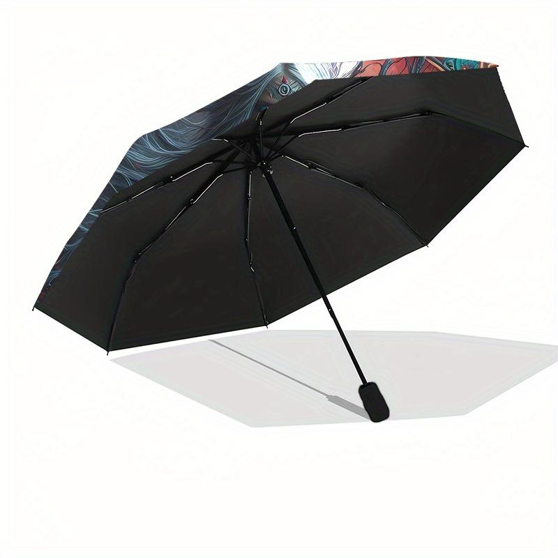 Enchanted Warrior Queen: Fantasy Art PosterUmbrella, Portable 3-Fold Compact Umbrella for Men & Women Gift