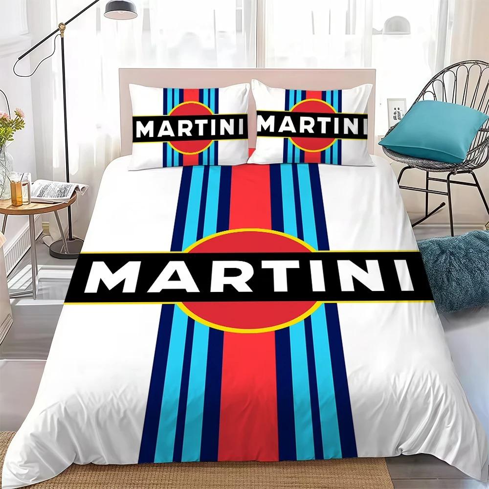 M-Martini Racing Stripe Dekbedovertrek Set Beddengoed Set 2/3-delige Set Slaapkamer Decoratie Cadeau Tienermeisjes Jongens Enkel/Dubbel Grote Maat 150x200cm (3pcs)