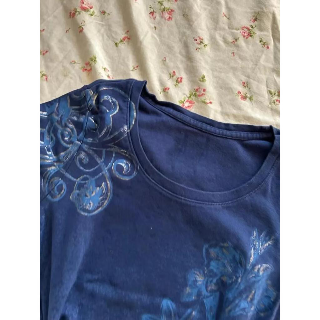 TrendHub Y2k Subculture Vintage Basics Floral Printed Short Sleeve O-Neck Slim Fitting Casual Streetwear Hottie Tees Basics Lady Clothes