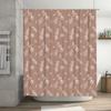 Vintage Botanical Print Shower Curtain Waterproof Fabric Rectangular Home Decor Decoration Beige Floral Pattern 180x240cm (Brown