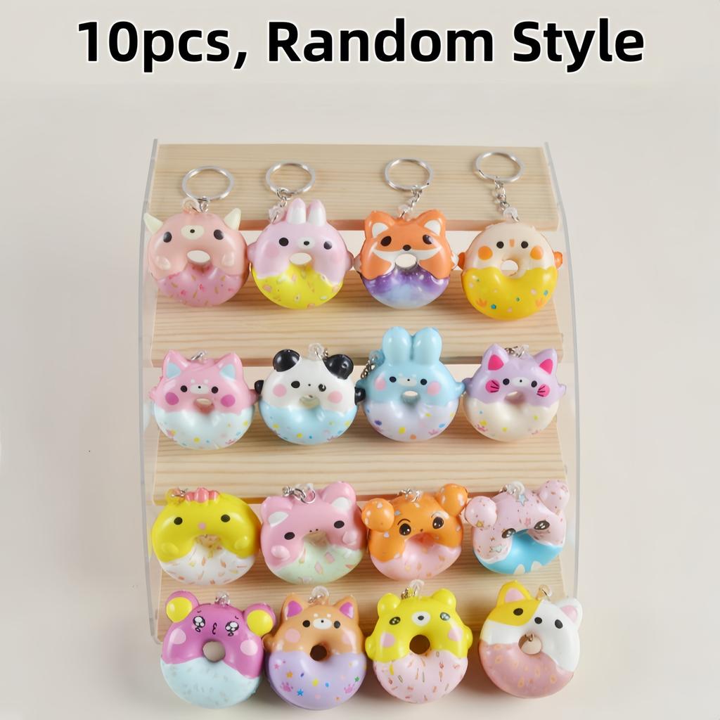 Donut Keychain, Soft And Cute Animal Donut Pendant, Cartoon Slow-Rebound Stress-Relief Toy, Donut Squishy Toy, Party Favors