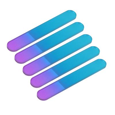 5Pcs Glass Fingernail Files Double Sided Physical Polishing Safe Simple Glass Nail File with Cases for Home Nai Salon