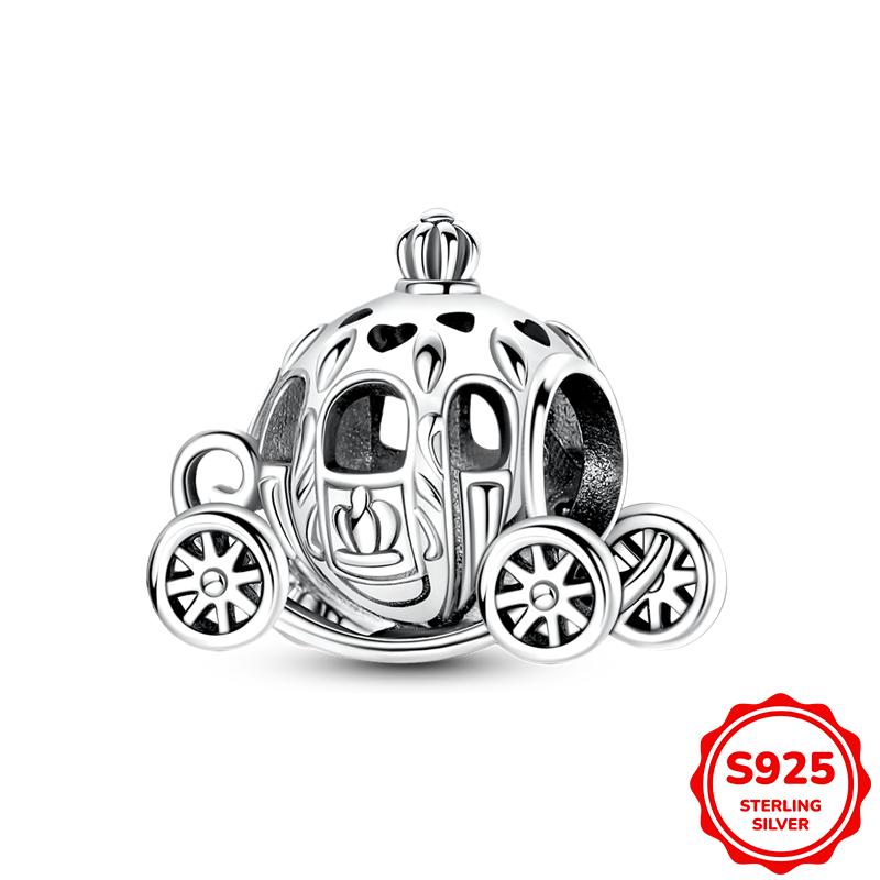 Charms Silver 925 Princess and Pumpkin Carriage Fairy Tale Pendant Beads Fits 3mm Bracelet For Women Luxury DIY Jewelry